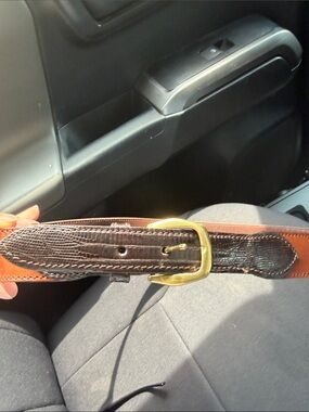 Dior Brown Leather Belt - Smooth Chestnut Finish two tone